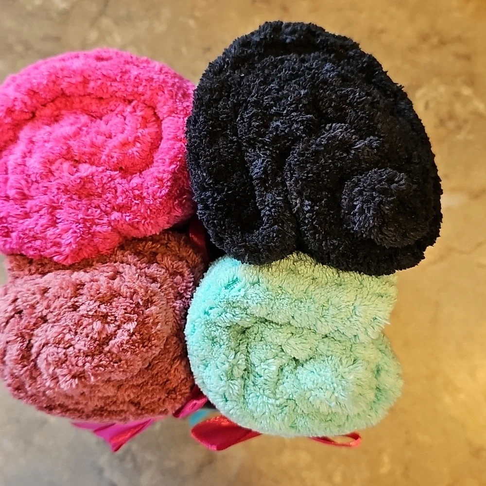 Betsey Johnson Hair Wraps/Towels 4-Pack